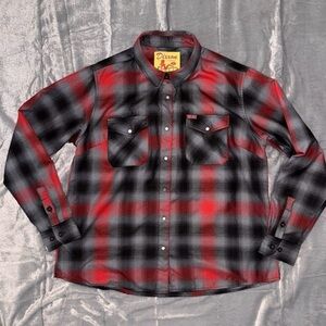 Dixxon Flannel Company The Blazer Woman XXL Pearl Snap Black Red